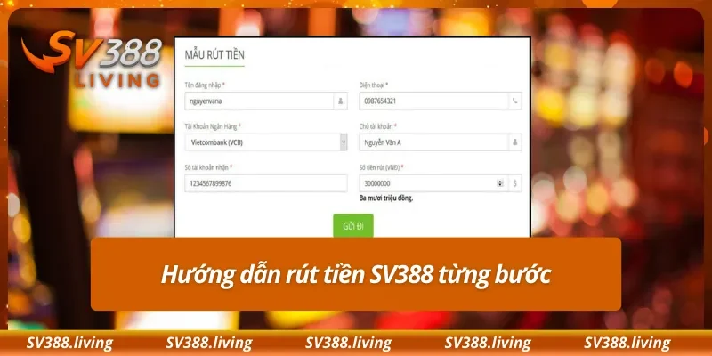 Hướng dẫn rút tiền SV388 từng bước